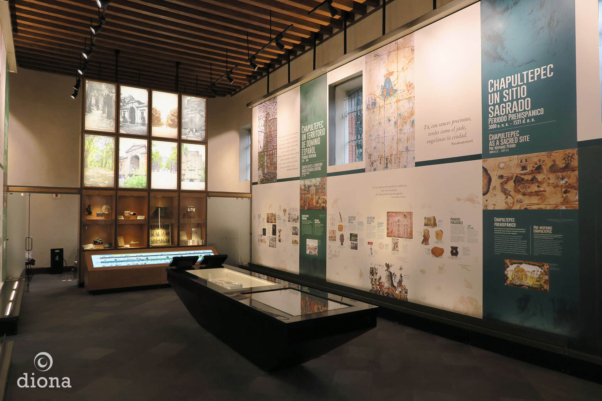 diseño industrial, mobiliario - Museo de Sitio y Centro de Visitantes del Bosque de Chapultepec, fabricación, mobiliario museográfico, diona